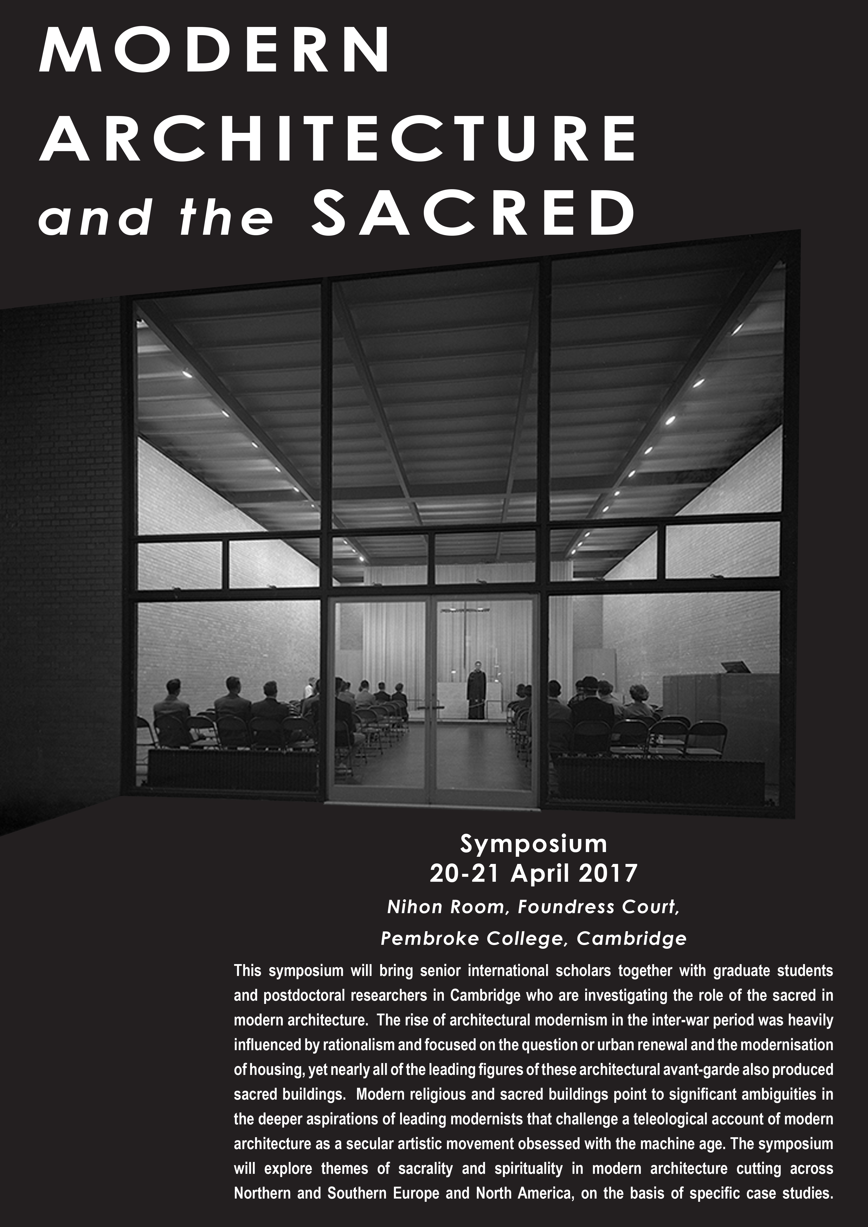 Modern Architecture and the Sacred Cambridge Programme Poster